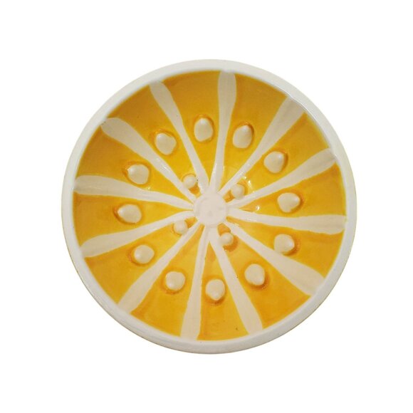 Hammond Groves Ceramic Grapefruit Lemon Bowl Teeth Citrus Yellow Fruit Dish - Picture 1 of 6